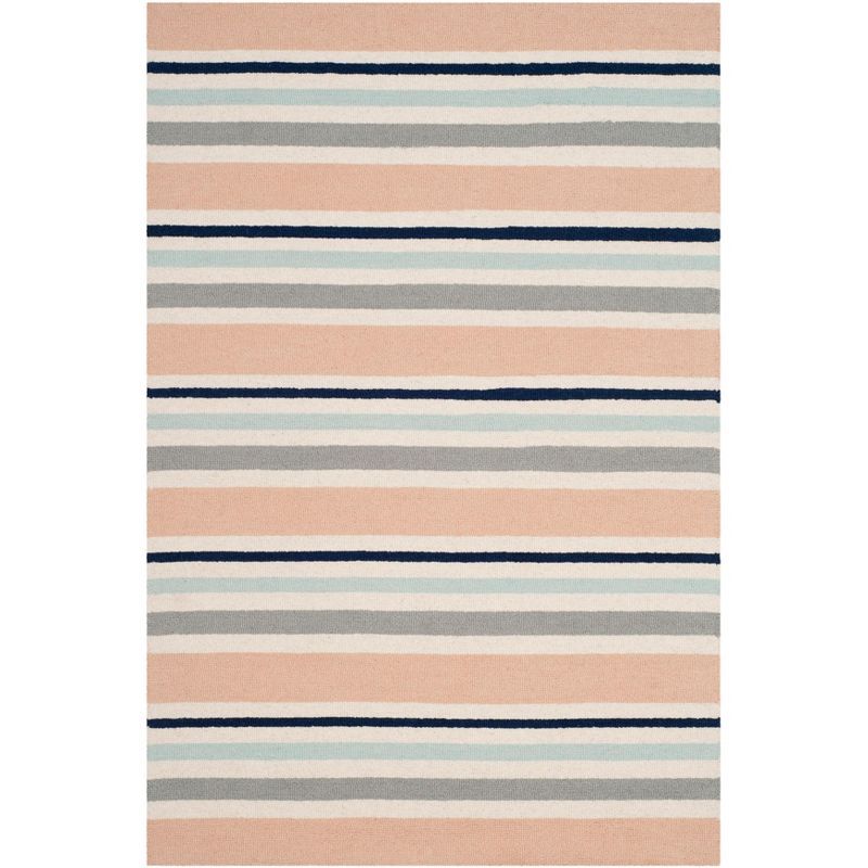 Ivory Multi Stripe Hand-Tufted Wool Kids Rug 4' x 6'