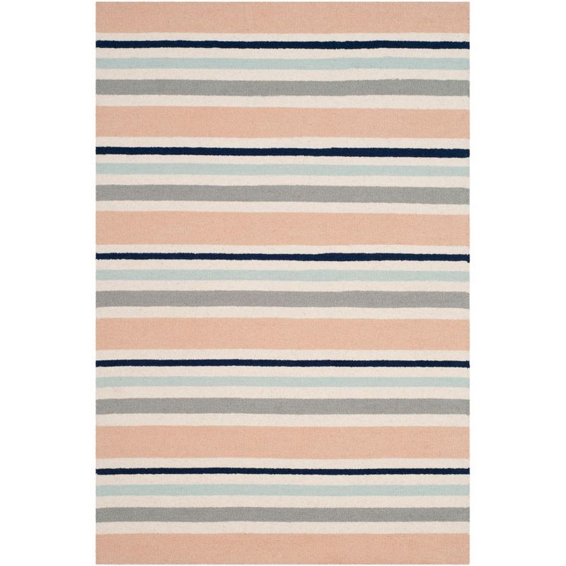 Ivory Multi Stripe Hand-Tufted Wool Kids Rug 4' x 6'