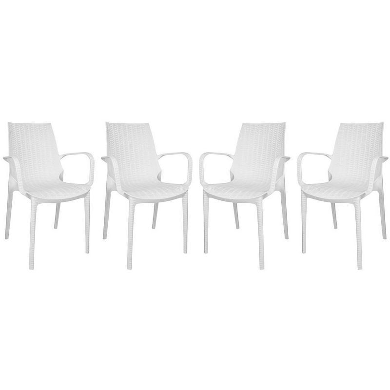 Kent Modern White Polypropylene Outdoor Dining Chair Set of 4