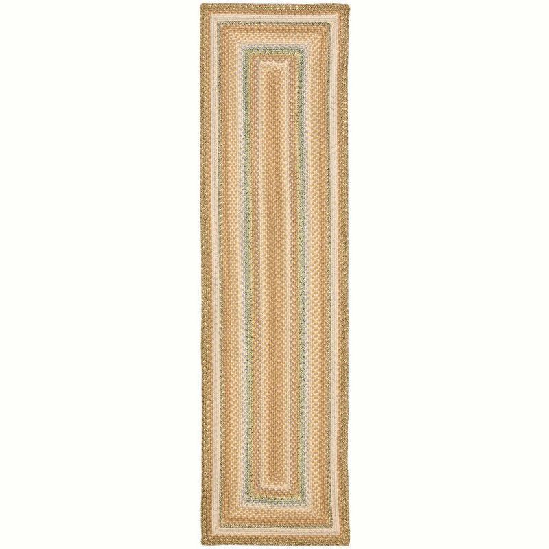 Coastal Charm Blue Synthetic 27'' Braided Runner Rug