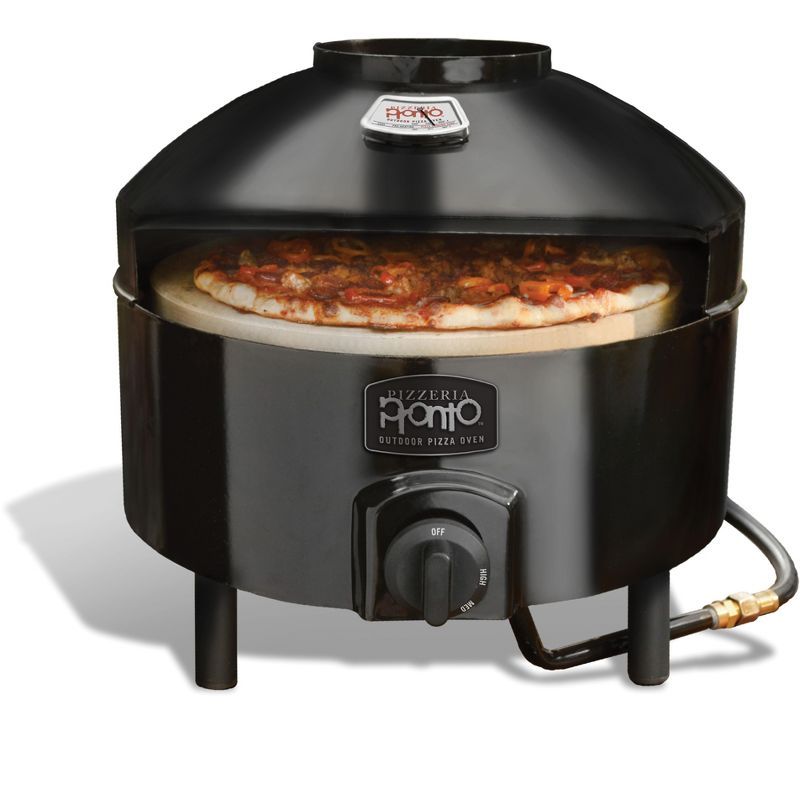 Pizzeria Pronto Portable Black Stainless Steel Outdoor Pizza Oven