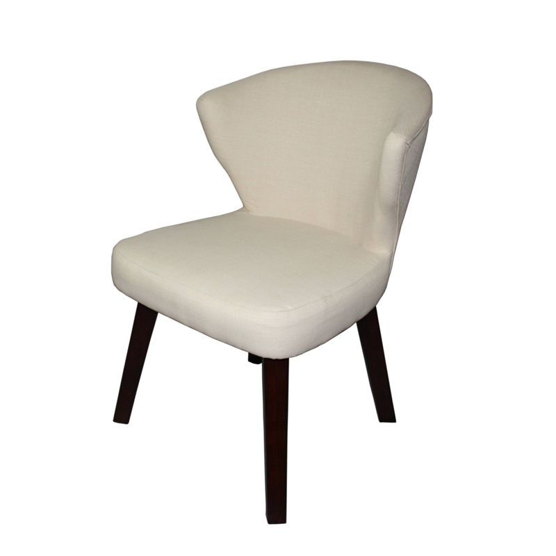 Elegant Off-White Linen Upholstered Parsons Side Chair