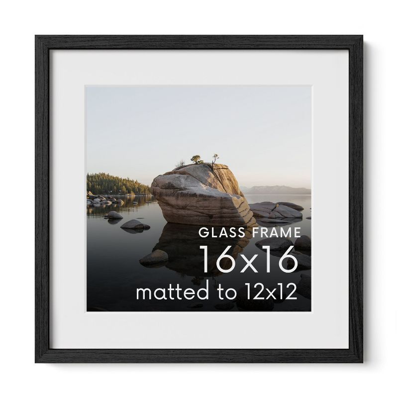 Black Oak 16x16 Picture Frame with Real Glass