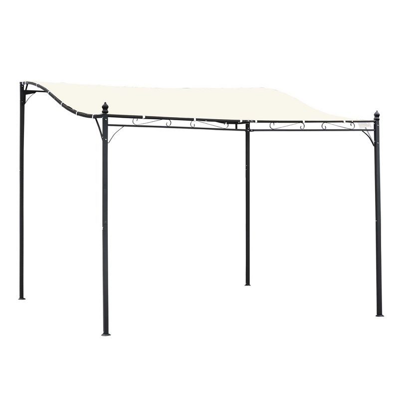 Cream White 10' x 10' Steel Outdoor Pergola Gazebo