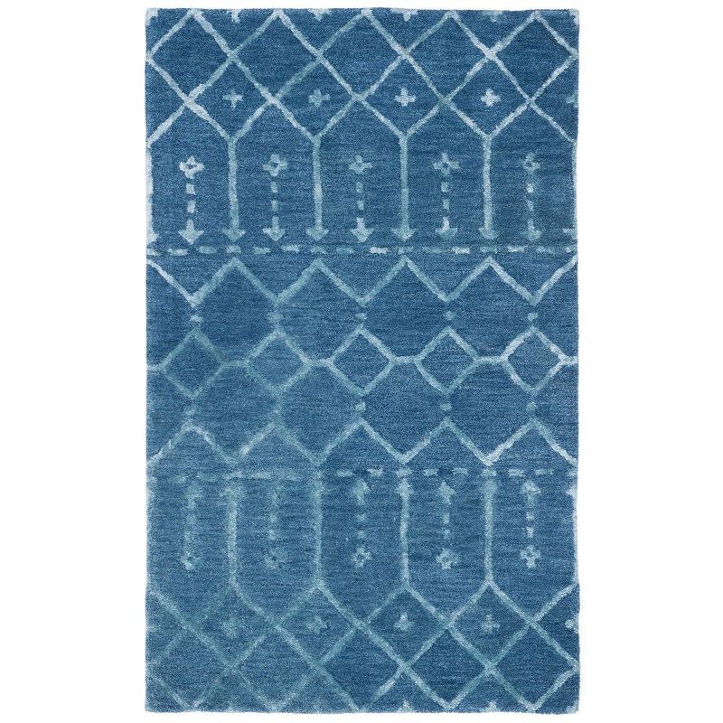 Himalaya Navy and Silver Hand-Tufted Wool Area Rug