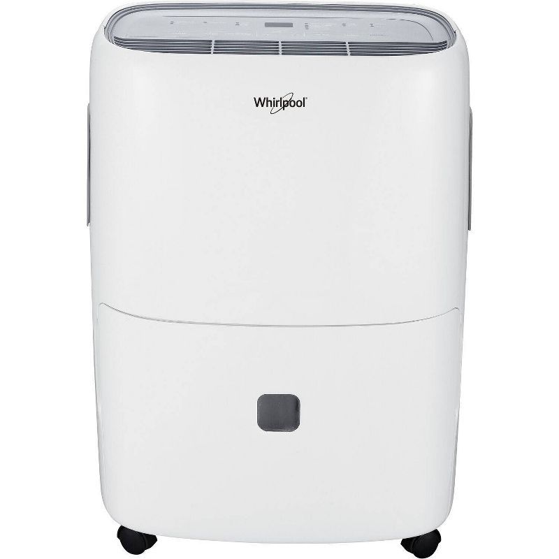 Whirlpool 50 Pint White Portable Dehumidifier with Built-in Pump