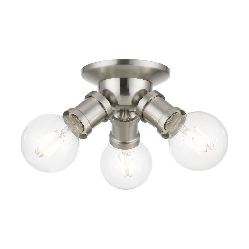 Lansdale 7" Brushed Nickel 3-Light Transitional Flush Mount