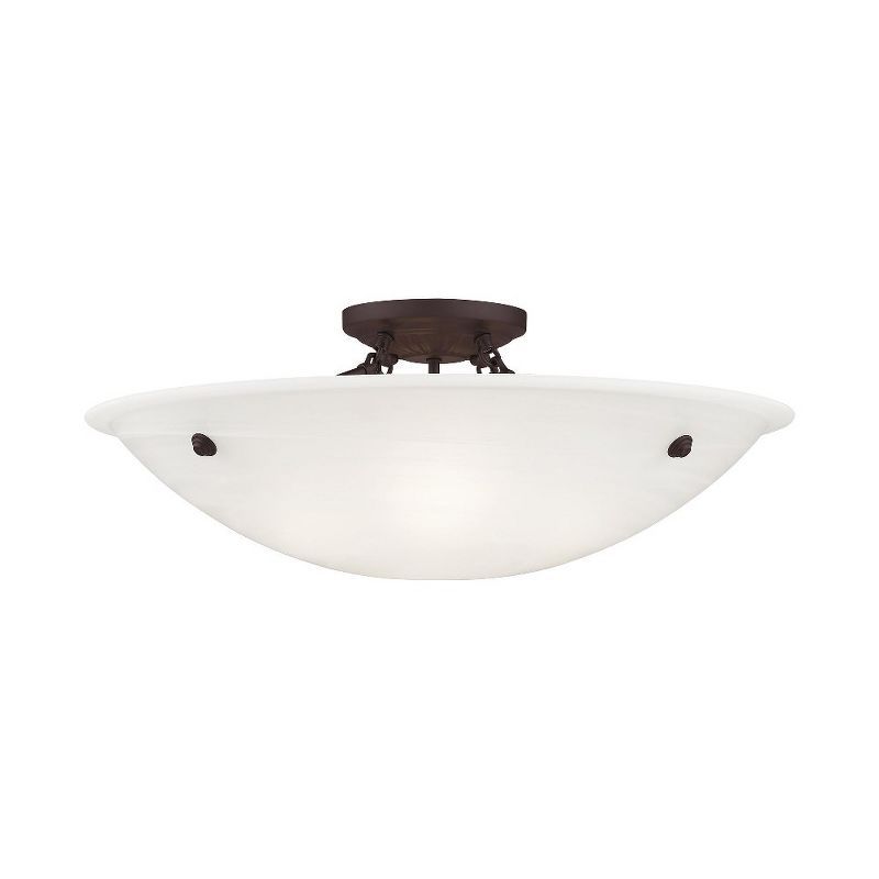 Oasis Bronze 24" Ceiling Mount with White Alabaster Glass