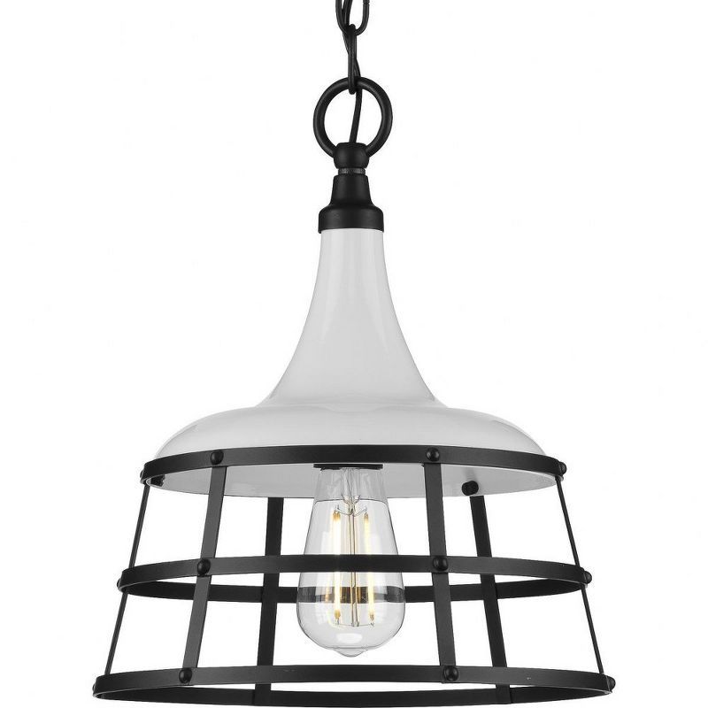 Bastille White and Black Steel Mini Pendant Light