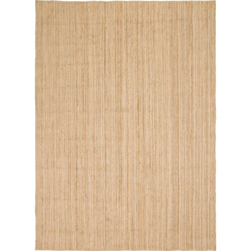 Hand-Braided Jute & Cotton 12'x16' Natural Indoor Area Rug