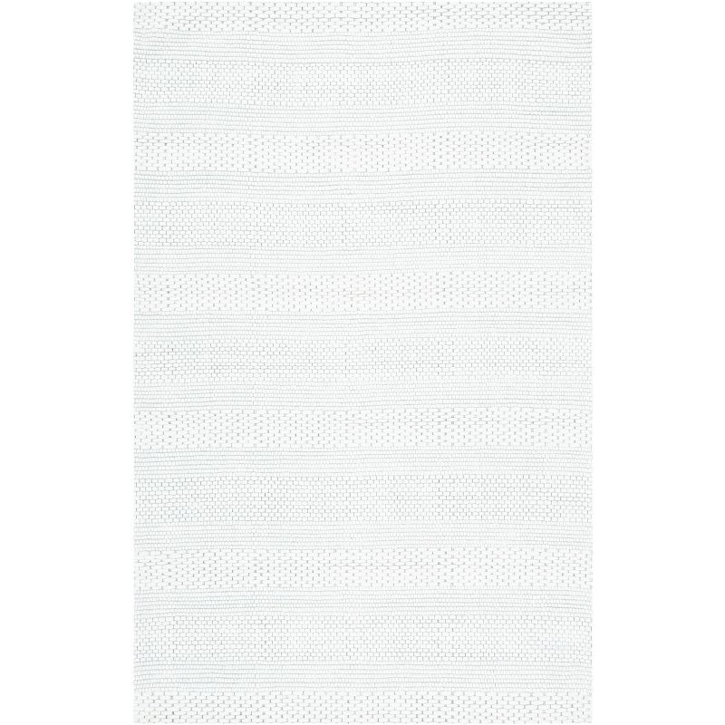 Ivory Flat Woven Handmade Wool and Synthetic 4' x 6' Rug