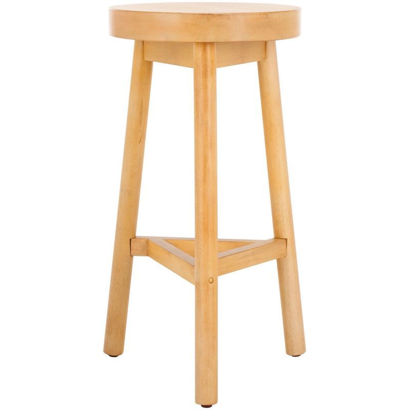 Natural Wood Backless Round Counter Stool