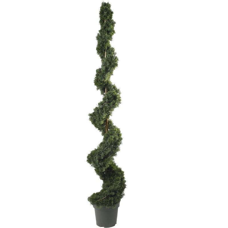 Majestic Spiral Cedar Silk Topiary in Pot - 44" Outdoor