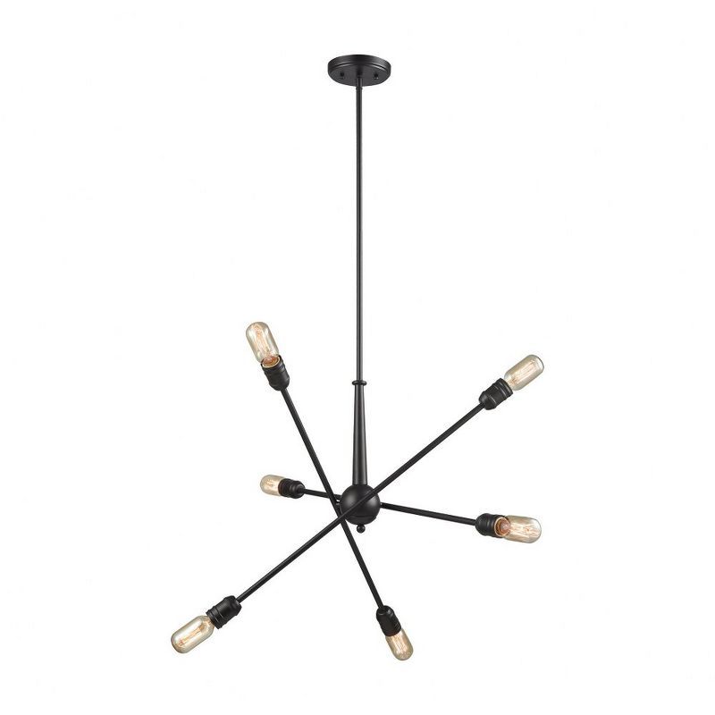 Delphine Starburst 6-Light Chandelier in Oil Rubbed Bronze