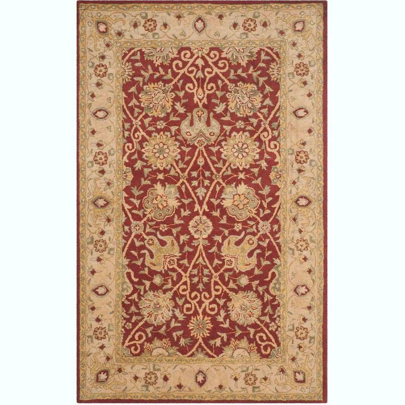 Handmade Rust Wool Tufted Persian Area Rug 4' x 6'