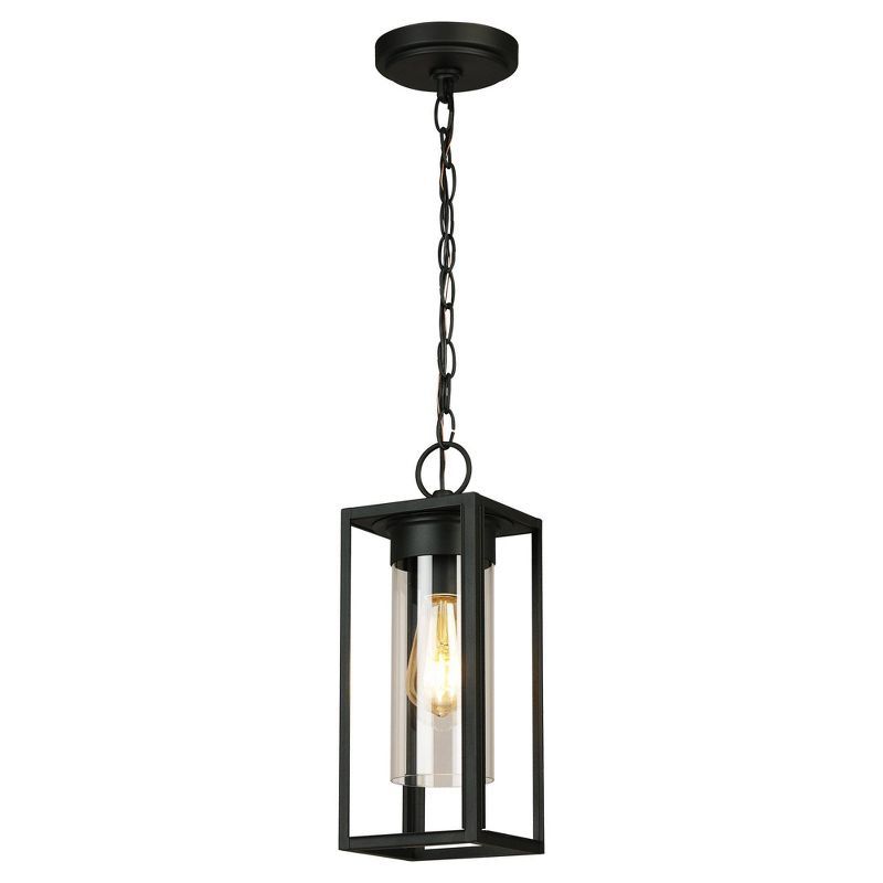 Walker Hill Matte Black 14.6" Vintage Outdoor Pendant Light