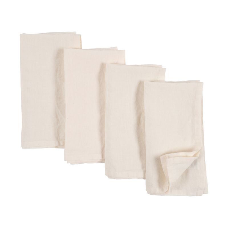 Ivory Stone Washed Linen Napkins Set of 4