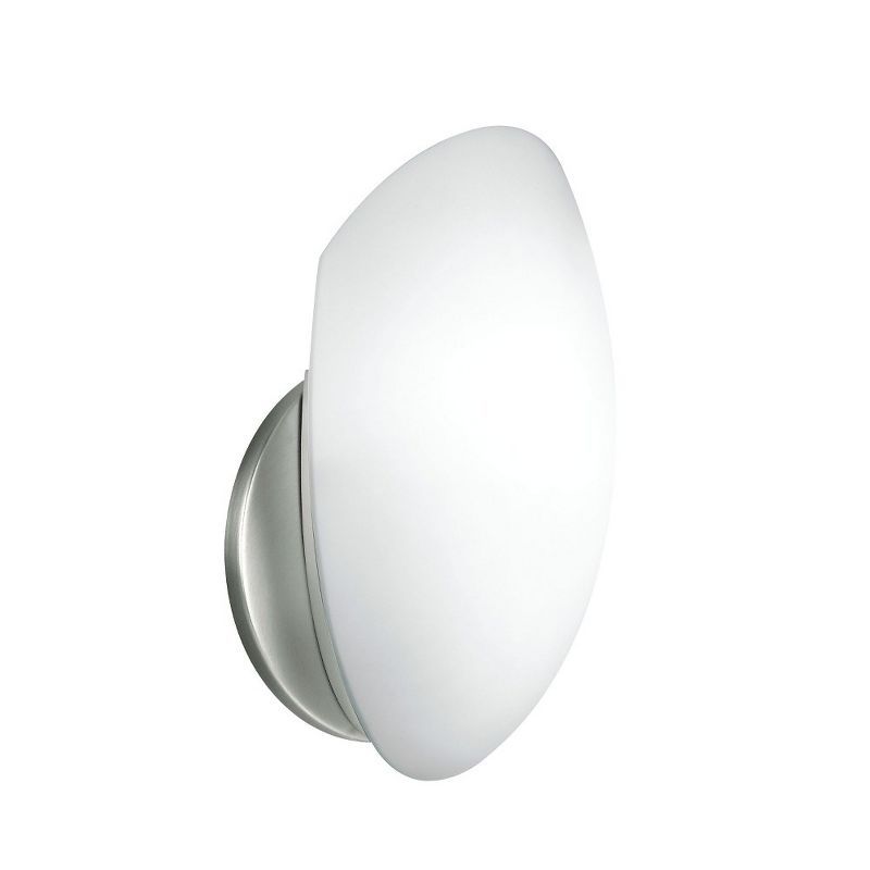 Modern Elegance Brushed Nickel 6" Wall Sconce with Alabaster Glass