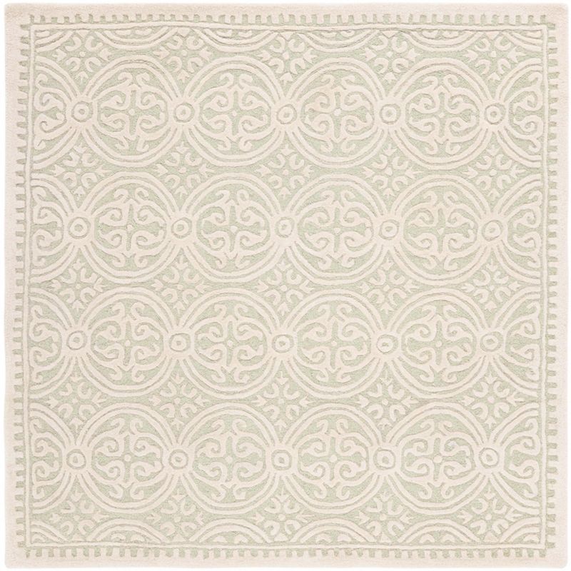 Hand-Tufted Ivory Wool 6' Square Area Rug