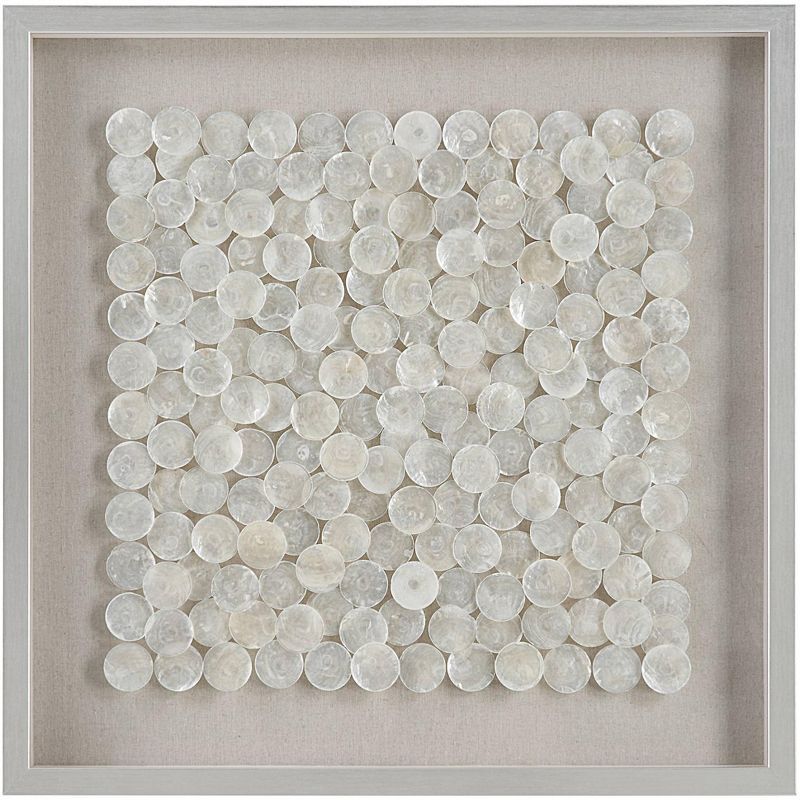 Silver and White Capiz Shell Shadow Box Wall Art