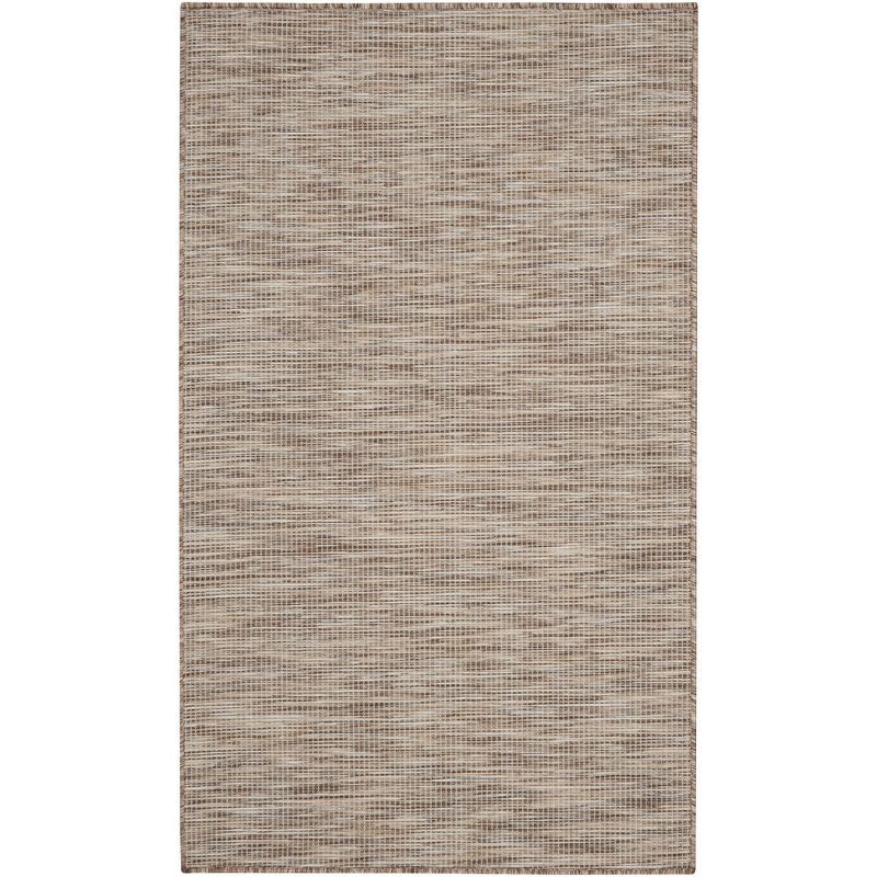 Beige Easy-Care Synthetic Rectangular Flatweave Rug