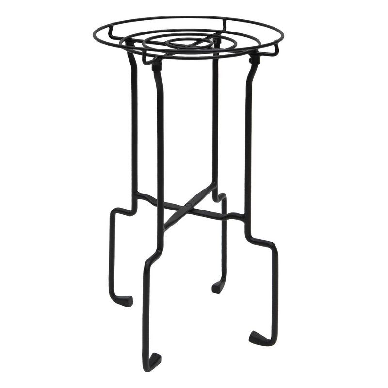 23.5" Black Wrought Iron Modern Plant Stand