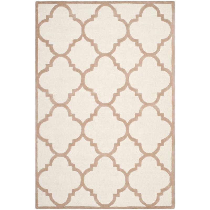 Hand-Tufted Beige/Ivory Wool 6' x 9' Area Rug