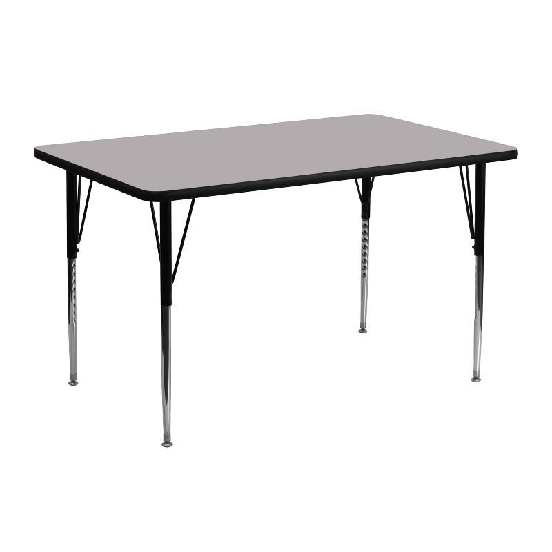 Gray Adjustable Height Laminate Activity Table with Steel Legs