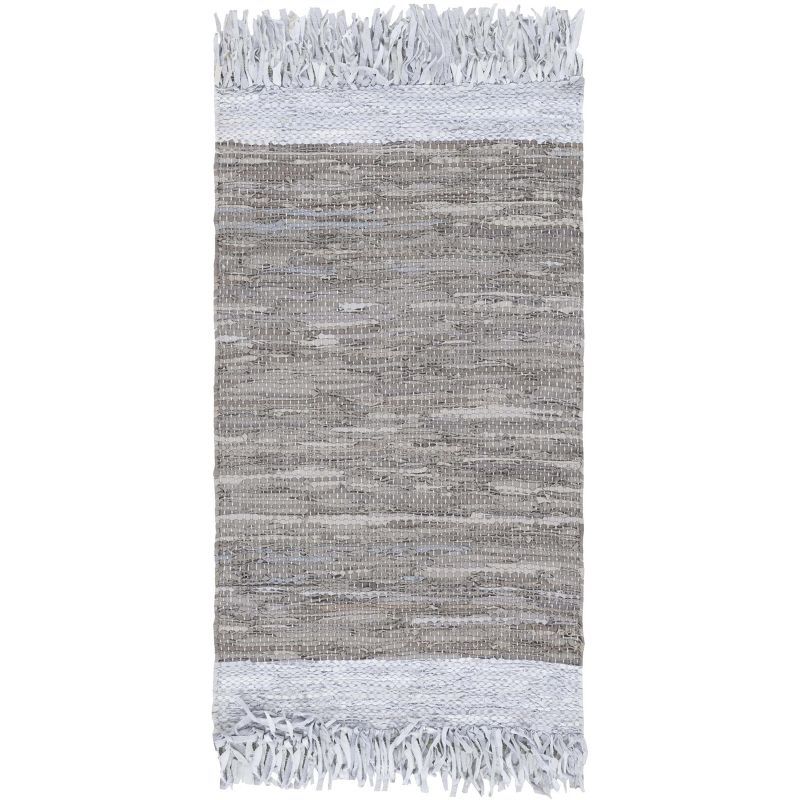 Multicolor Handmade Square Cowhide Accent Rug 2' x 3'