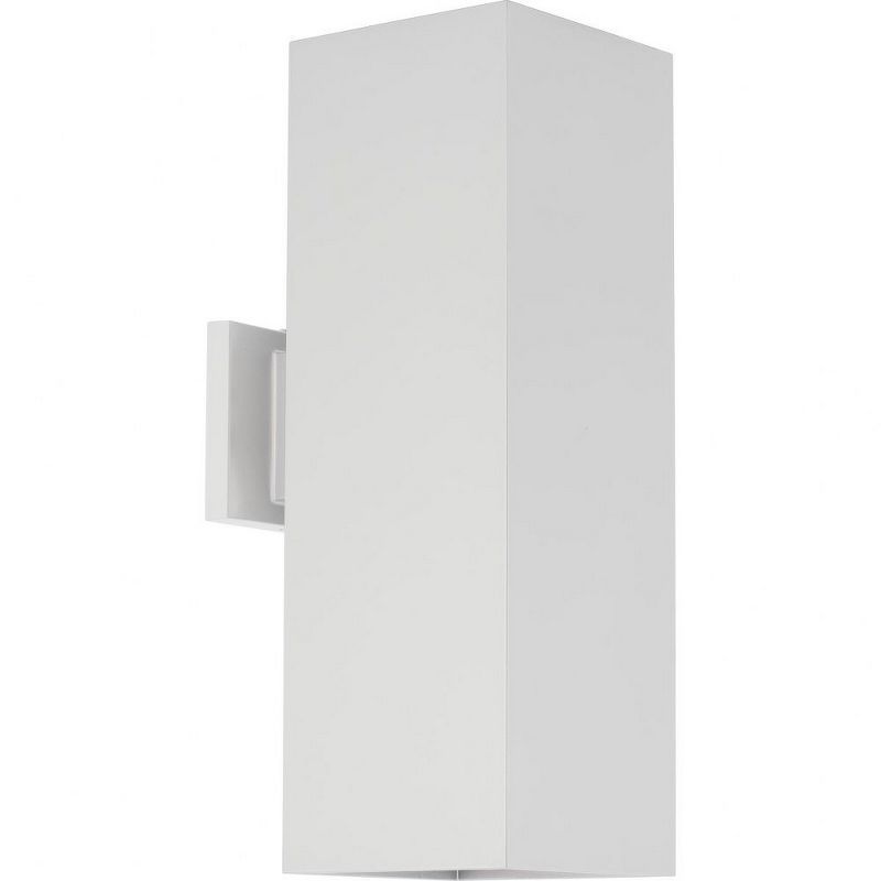 White Aluminum 18" Outdoor Square Wall Light