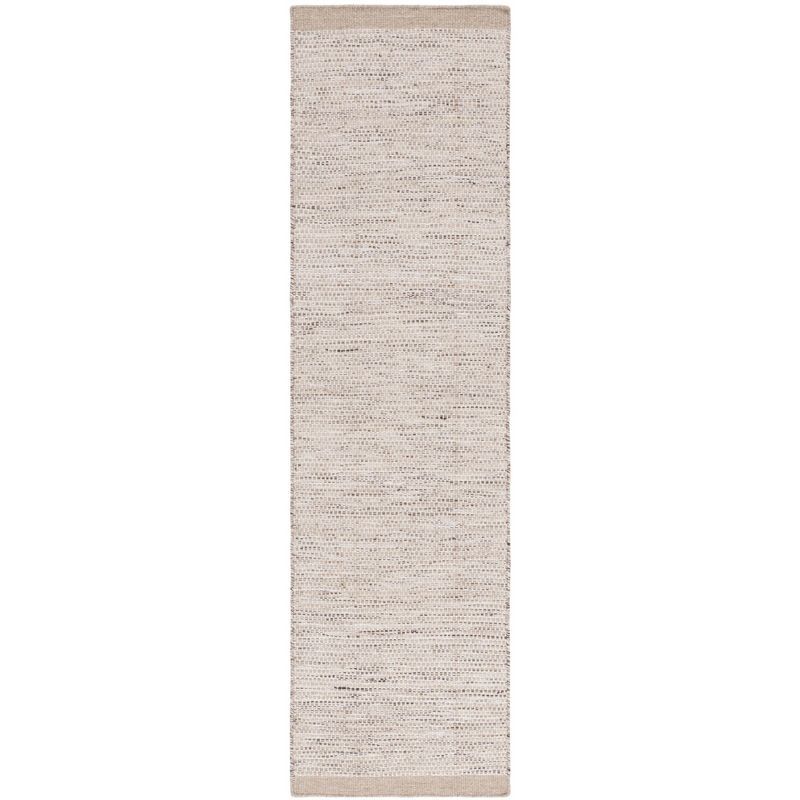 Ivory and Beige Tufted Wool Runner Rug, 2'3" x 8'