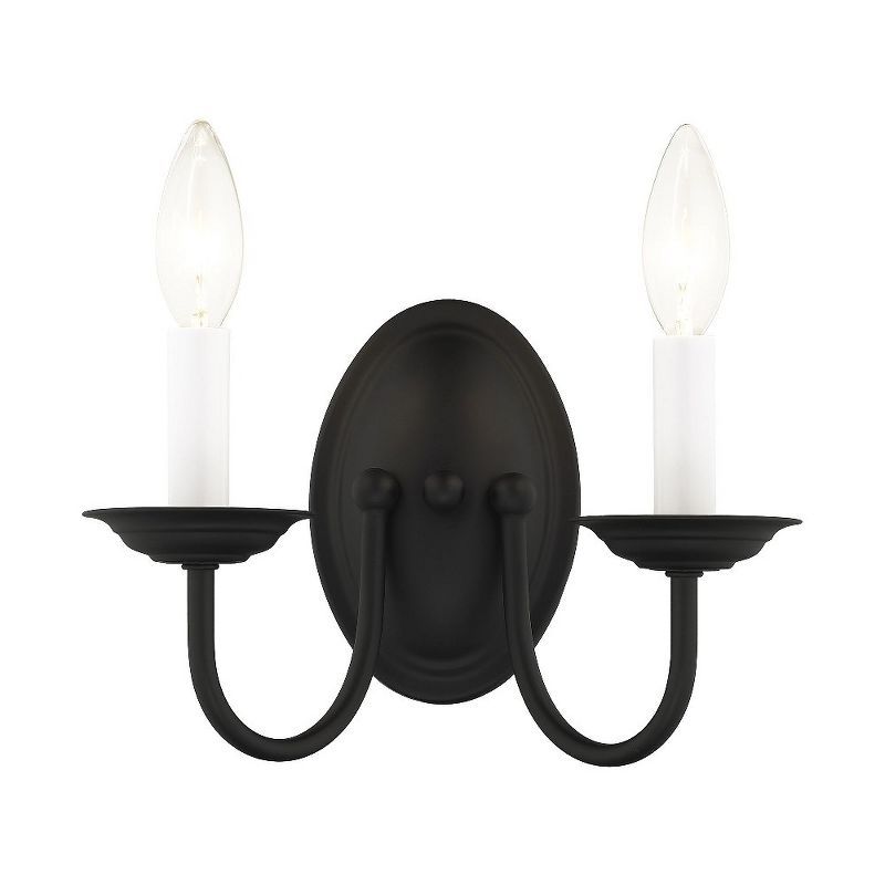 Black Steel Traditional Wall Mount Sconce Light