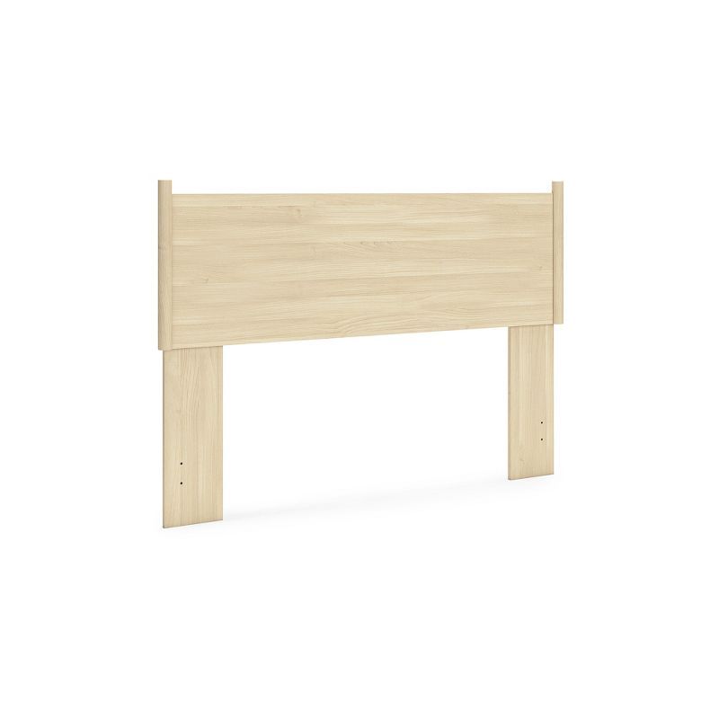 Beige Transitional Queen Platform Wood Bed
