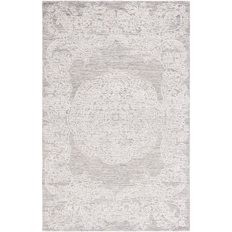 Ivory Hand-Tufted Wool Rectangular Area Rug, 3' x 5'