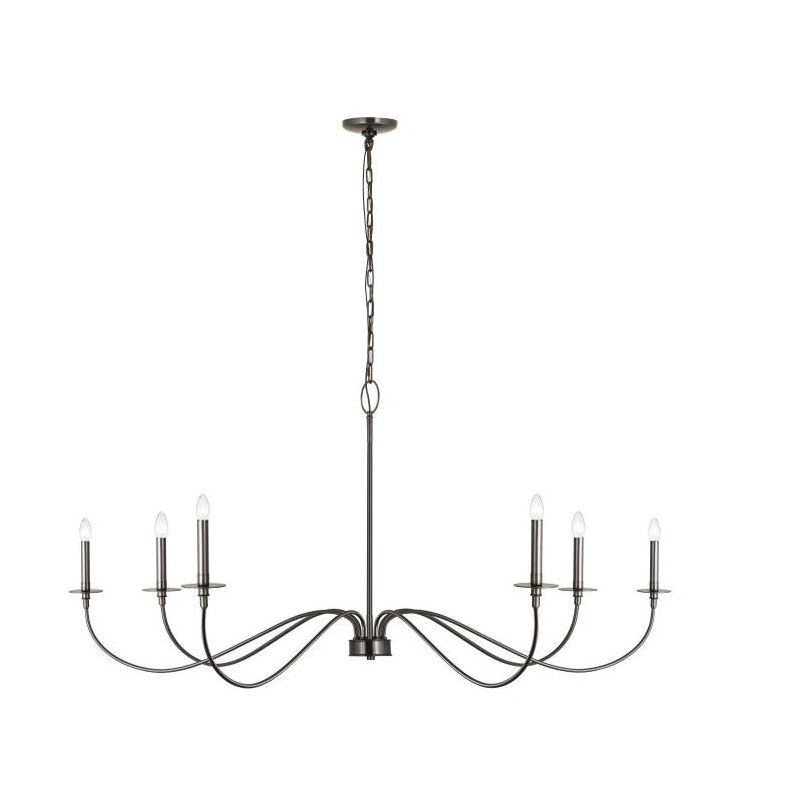 Arrington 63" Plated Bronze 6-Light Chandelier