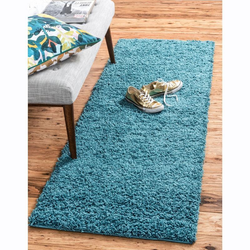 Blue Shag Reversible Runner Rug for Kids