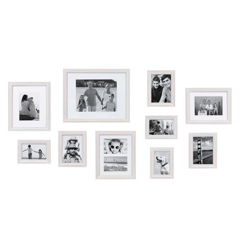 Bordeaux White Wood 10-Piece Gallery Wall Frame Set