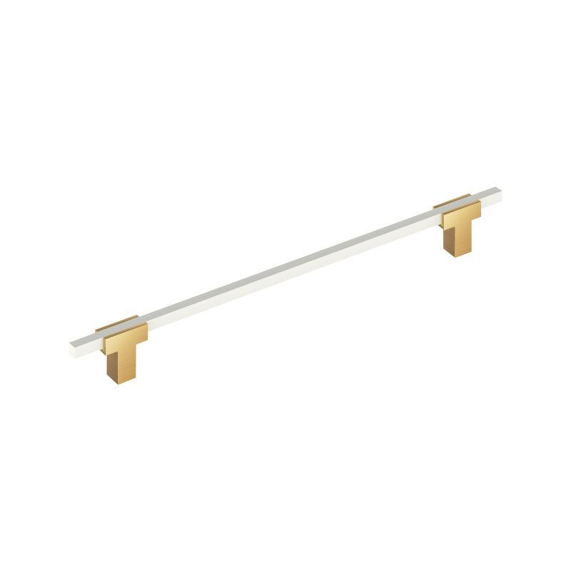 Champagne Bronze and White 10-1/16" Modern Bar Pull