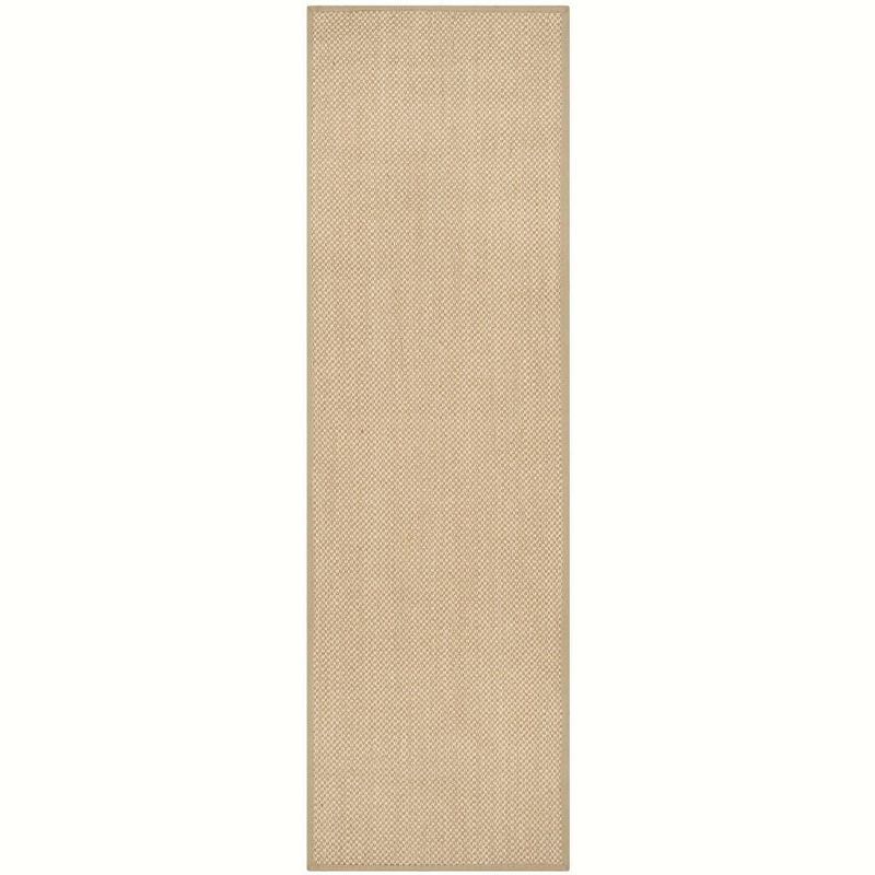 Handmade Maize and Linen Natural Fiber Runner Rug, 2'6" x 10'