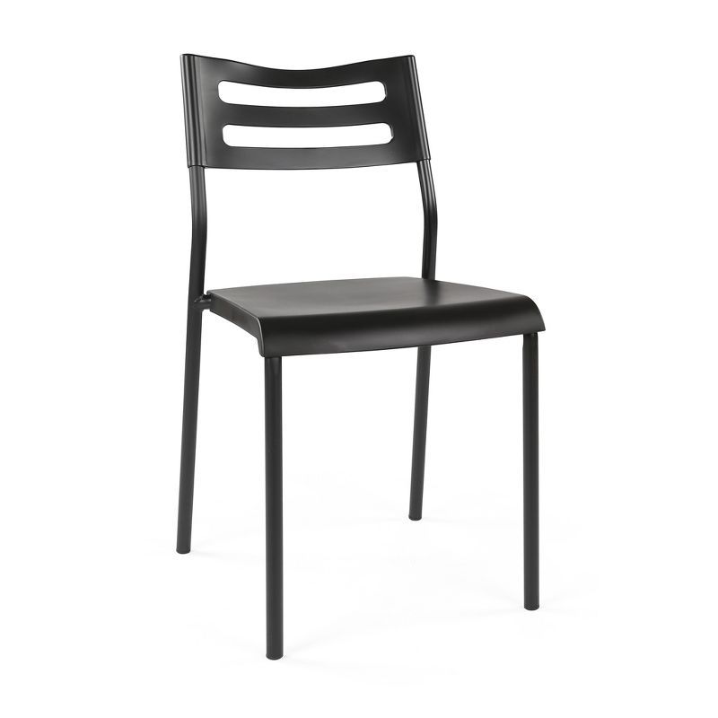 Humble Crew Black Metal Armless Desk Chair