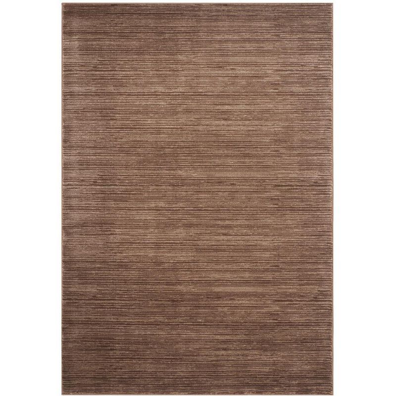 EcoLux Hand-Knotted Brown Square Synthetic Area Rug - Easy Care & Stain-Resistant
