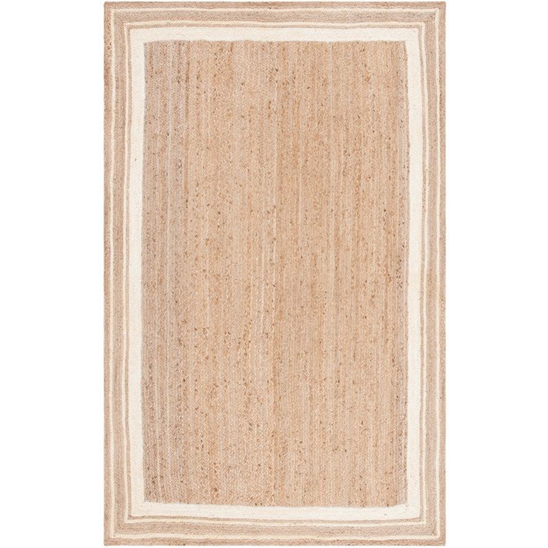 Ivory and Natural Hand-Knotted Jute 3 x 5 ft. Area Rug