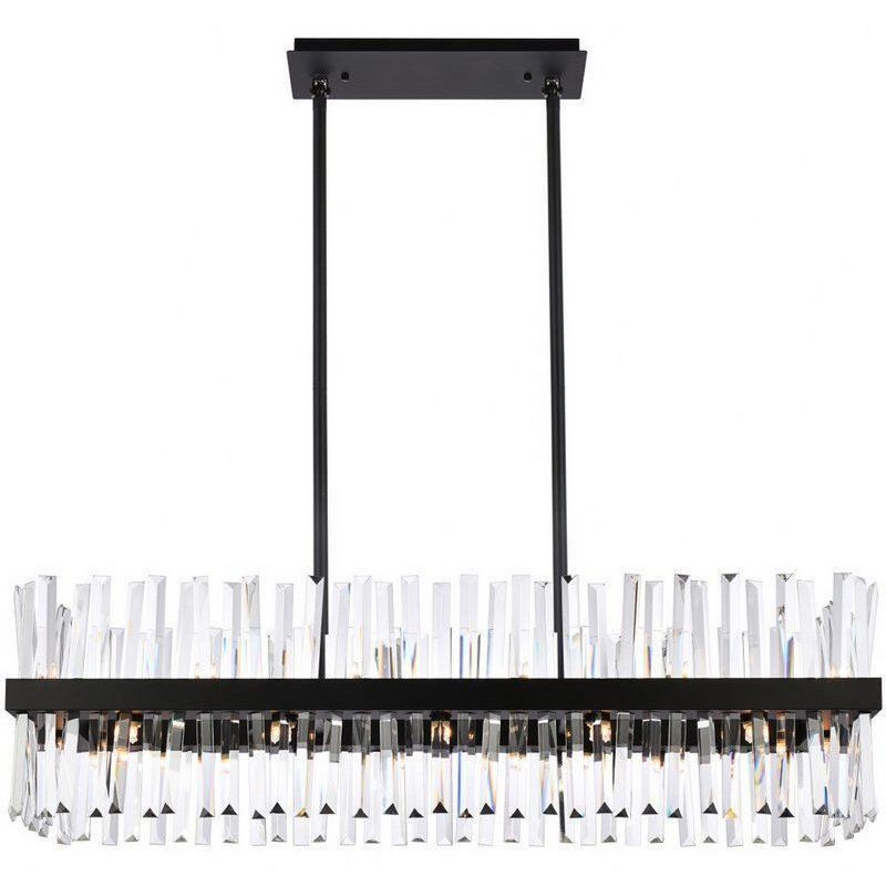 Black Crystal 24-Light Chandelier with Clear Royal Cut Prisms