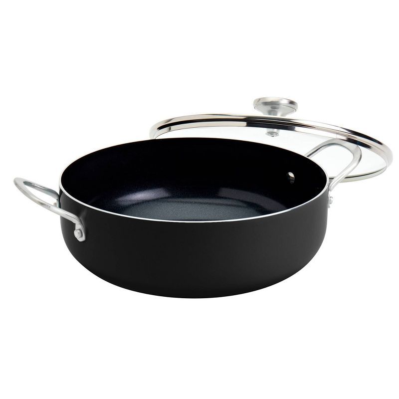 Infuse 6-Quart Black Nonstick Aluminum Caldero with Lid