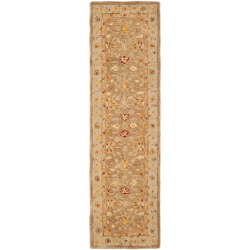 Handmade Tan and Ivory Wool Tufted Area Rug