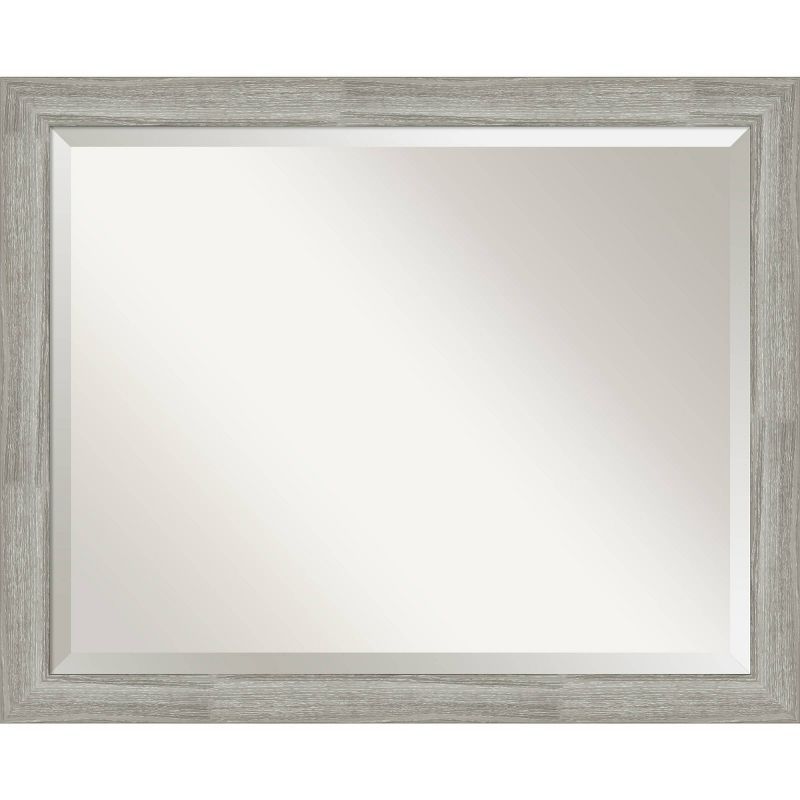 Dove Graywash Rectangular Wood Bathroom Vanity Mirror