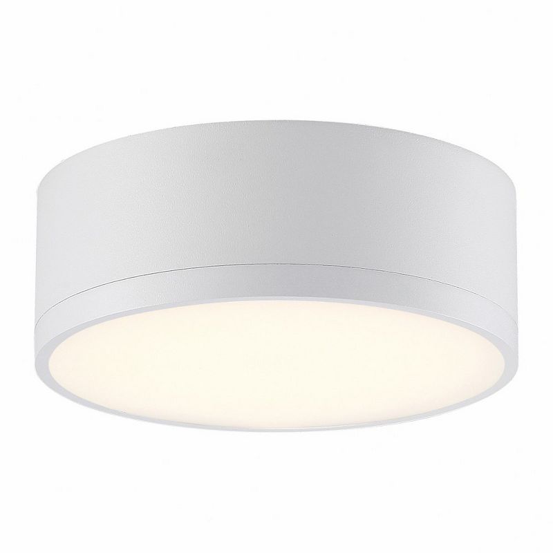 White Aluminum LED Drum Flush Mount Light