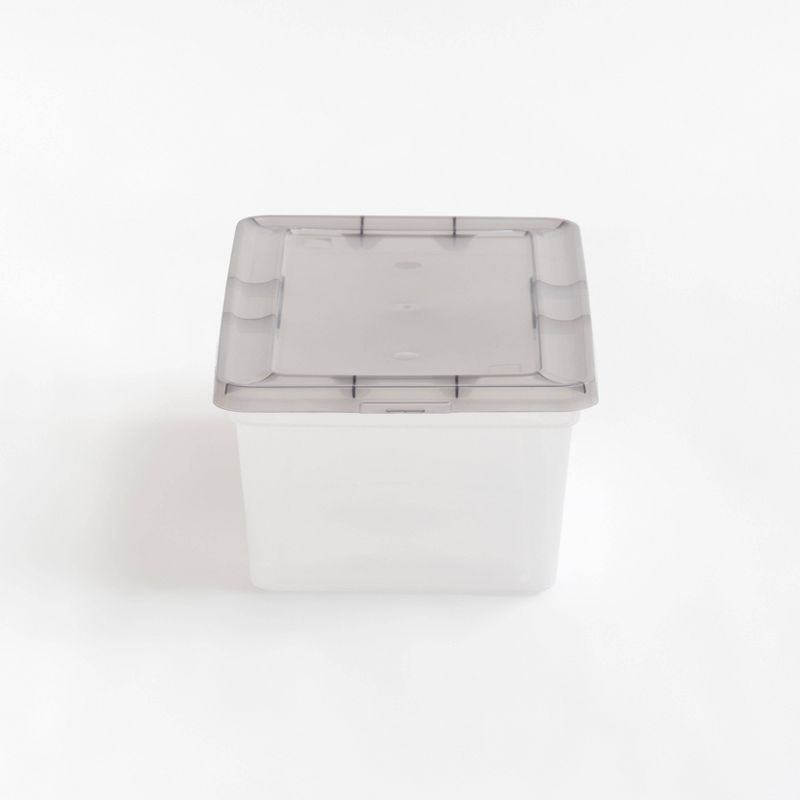 ClearView Stackable 15.8" Lidded Gray Storage Box