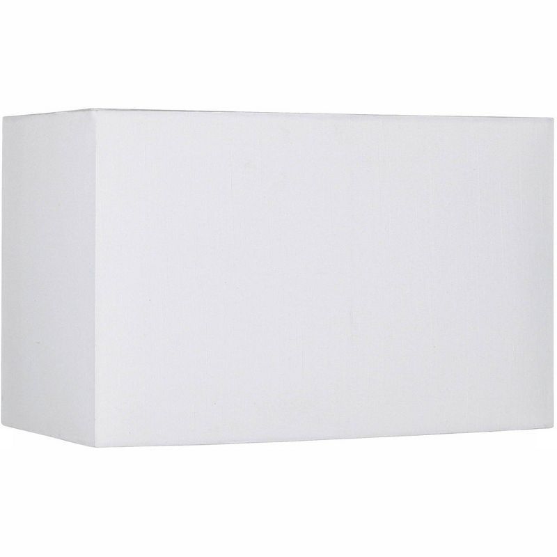 White Medium Rectangular Hardback Lamp Shade with Chrome Spider Fitting