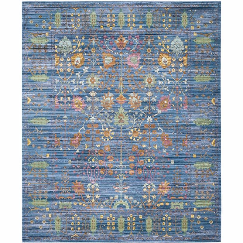 Valencia Blue Multi Floral 8' x 10' Synthetic Area Rug